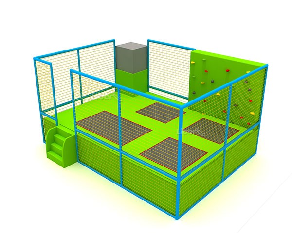 Kids Small Indoor Trampoline with Climbing Wall