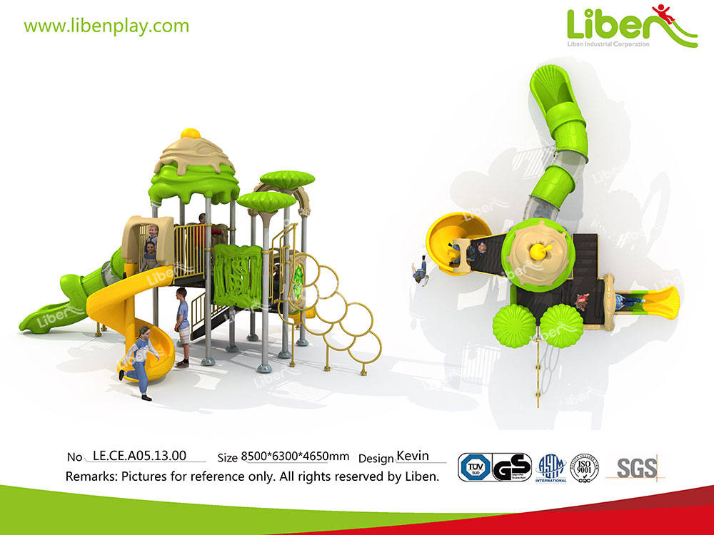 outdoor plastic combined slide -1