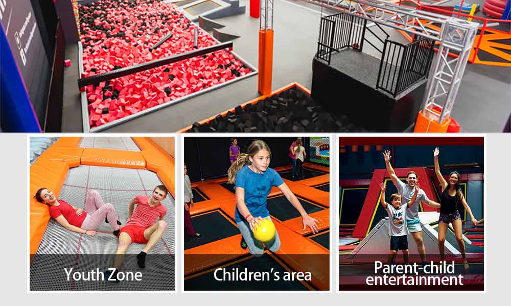 trampoline park area