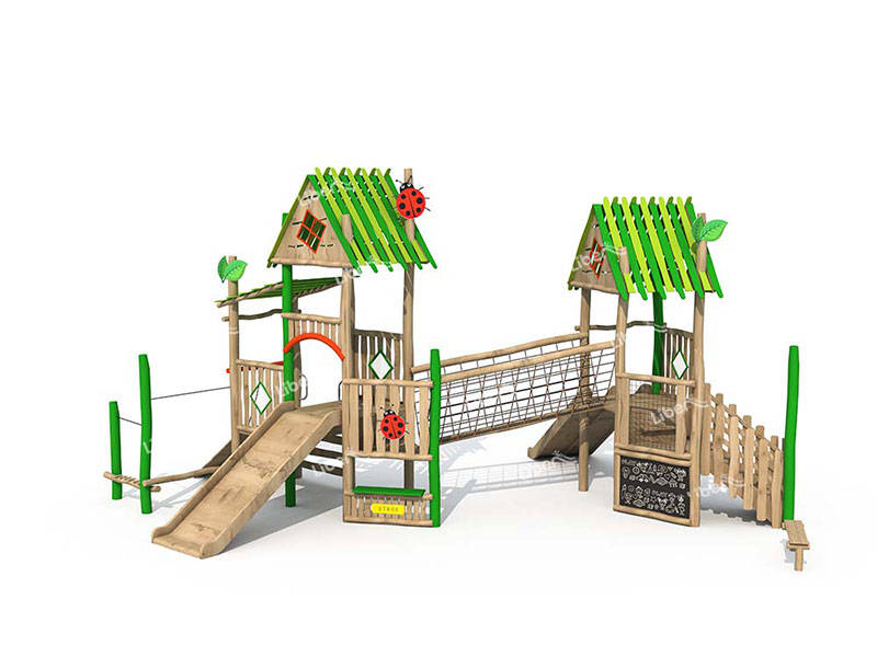 Outdoor Playground Wooden Combined Slide