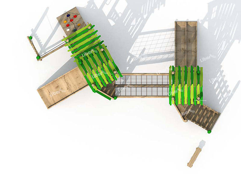 Outdoor Playground Wooden Combined Slide