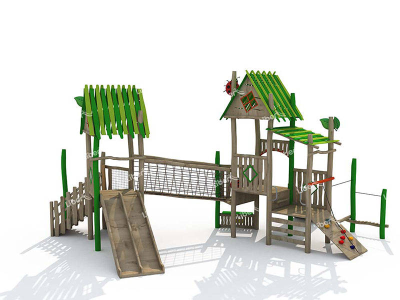 Outdoor Playground Wooden Combined Slide