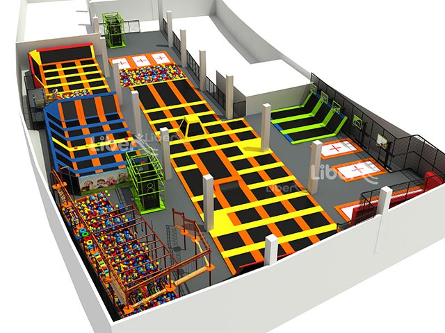 Large According to Room Size Trampoline Park Design