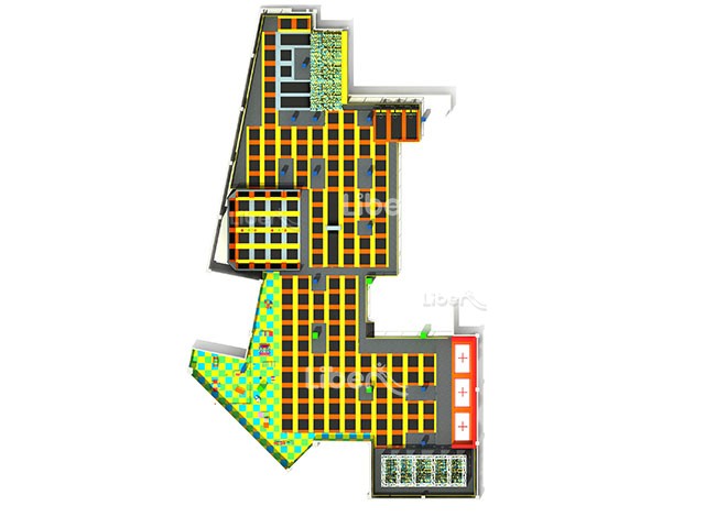 Large Accoding to Building Customized Trampoline Park Design