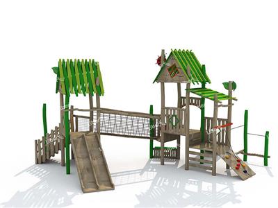 Outdoor Playground Wooden Combined Slide