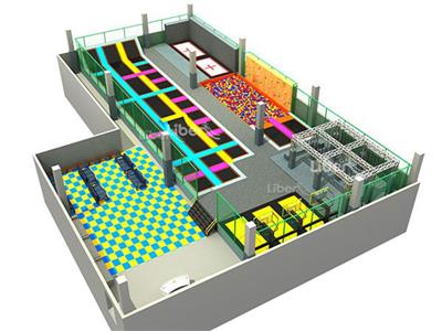 Customized Indoor Playground Trampoline Park with Ninja Course