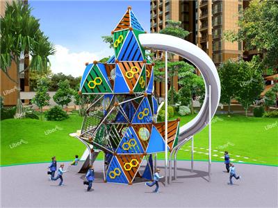  Kids Outdoor PE Board Net Climbing Play Frame Structure 