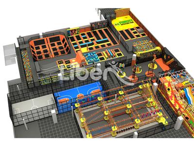 Huge trampoline park for Children fitness entertaining trampolines