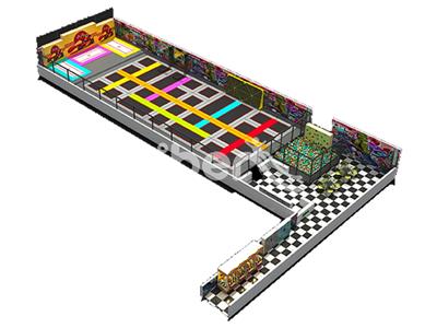 Large Colorful Free Jumping Trampoline Park