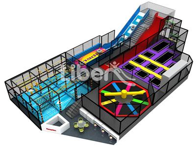 Crazy and Colorful Liben Trampoline Park Jumping For Kids